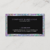 Kleurrijke Glitter & Sparkles Print Zilveren Accen Visitekaartje (Achterkant)