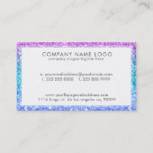 Kleurrijke Glitter & Sparkles Witte Achtergrond Visitekaartje (Achterkant)