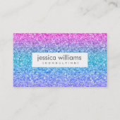Kleurrijke Glitter & Sparkles Witte Achtergrond Visitekaartje (Voorkant)