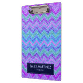 Kleurrijke Glitter & Sparkles Zigzag Chevron Klembord (Links)