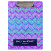 Kleurrijke Glitter & Sparkles Zigzag Chevron Klembord (Voorkant)