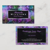 Kleurrijke Glitter & Sparkles Zilveren Accenten 2 Visitekaartje (Voorkant / Achterkant)