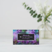 Kleurrijke Glitter & Sparkles Zilveren Accenten 2 Visitekaartje (Staand voorkant)