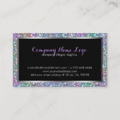 Kleurrijke Glitter & Sparkles Zilveren Accenten Visitekaartje (Achterkant)