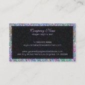 Kleurrijke Glitter & Sparkles Zwart Lijst Visitekaartje (Achterkant)