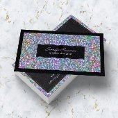 Kleurrijke Glitter & Sparkles Zwart Lijst Visitekaartje