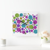 Kleurrijke Glitter Stippen Acryl Wandklok (Huis)