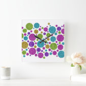 Kleurrijke Glitter Stippen Acryl Wandklok (Huis)