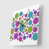 Kleurrijke Glitter Stippen Acryl Wandklok (Hoek)