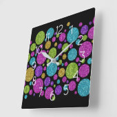 Kleurrijke Glitter Stippen Acryl Wandklok (Hoek)
