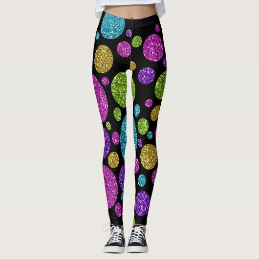 Kleurrijke Glitter Stippen Wireless Charger Leggings (Voorkant)