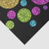 Kleurrijke Glitter Stippen Zwart Tissuepapier (Detail)
