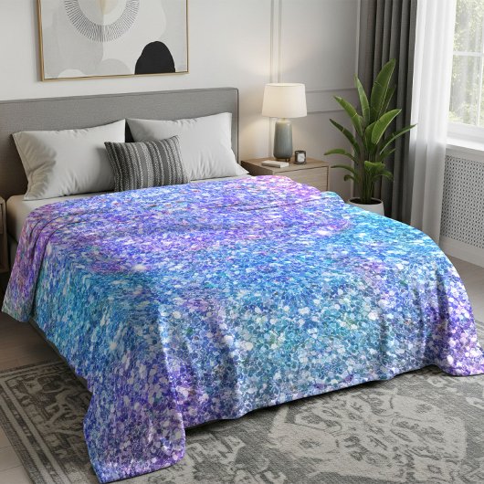 Kleurrijke Glitter Textuur Fleece Deken