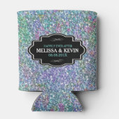 Kleurrijke Glitter textuur Zwart Lijst Accent Blikjeskoeler (Achterkant)