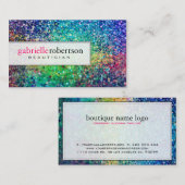 Kleurrijke glitter witte achtergrond visitekaartje (Voorkant / Achterkant)