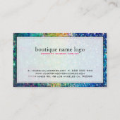 Kleurrijke glitter witte achtergrond visitekaartje (Achterkant)