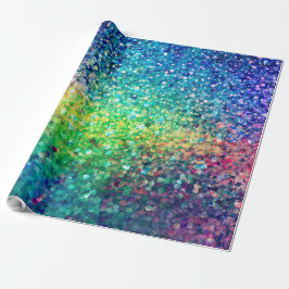 Kleurrijke glitter & witte sparkles textuur afdruk cadeaupapier