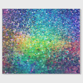 Kleurrijke glitter & witte sparkles textuur afdruk cadeaupapier (Vlak)