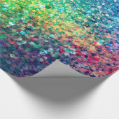 Kleurrijke glitter & witte sparkles textuur afdruk cadeaupapier (Hoek)