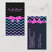 Kleurrijke Glitter Zwart Zigzag Chevron Patroon 2 Visitekaartje (Voorkant / Achterkant)