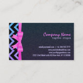 Kleurrijke Glitter Zwart Zigzag Chevron Patroon 2 Visitekaartje (Achterkant)