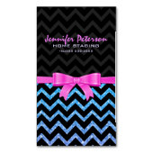 Kleurrijke Glitter Zwart Zigzag Chevron Patroon 2 Visitekaartje Magneet (Voorkant Verticaal)