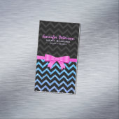 Kleurrijke Glitter Zwart Zigzag Chevron Patroon 2 Visitekaartje Magneet (Voorbeeld)