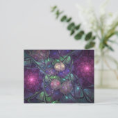 Kleurrijke Glitterende Moderne Abstracte Fractale Briefkaart (Staand voorkant)