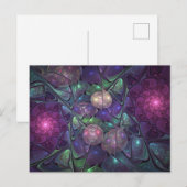 Kleurrijke Glitterende Moderne Abstracte Fractale Briefkaart (Voorkant / Achterkant)