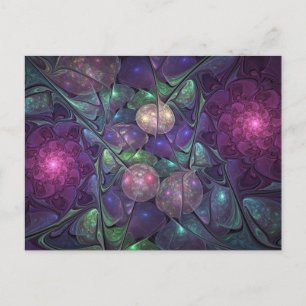 Kleurrijke Glitterende Moderne Abstracte Fractale Briefkaart
