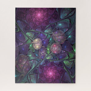Kleurrijke Glitterende Moderne Abstracte Fractale Legpuzzel