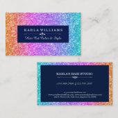 Kleurrijke glittergradiënt en Midnight-Blue-access Visitekaartje (Voorkant / Achterkant)