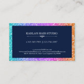 Kleurrijke glittergradiënt en Midnight-Blue-access Visitekaartje (Achterkant)