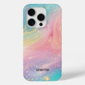 Kleurrijke glitterinkt marmeren textuur monogram Case-Mate iPhone case (Achterkant)