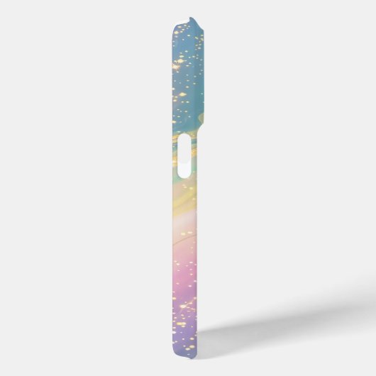 Kleurrijke glitterinkt marmeren textuur monogram Case-Mate iPhone case (Achterkant / Rechts)