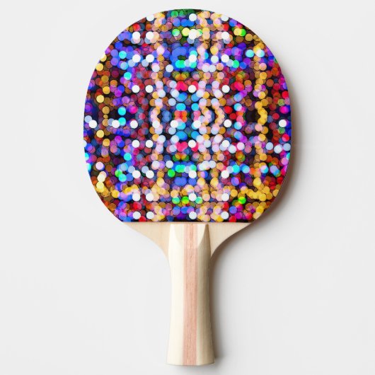 Kleurrijke glitterkunst tafeltennisbatje (Voorkant)