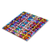 Kleurrijke glitterkunst tegeltje (Zijkant)