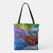 Kleurrijke glittermaskers tote bag (Achterkant)