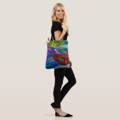 Kleurrijke glittermaskers tote bag (Op model)