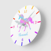 Kleurrijke glitterspecerij - Magische Unicorn Ronde Klok (Hoek)