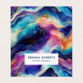 Kleurrijke Glittery Agaat Textuur Achtergrond Visitekaartje (Buitenkant ongevouwen)