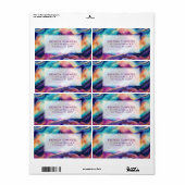 Kleurrijke Glittery Agaat textuur patroon Etiket (Full Sheet)