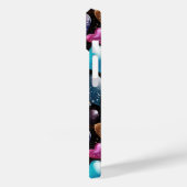 Kleurrijke Glittery Hearts Patroon Monogram Case-Mate iPhone Case (Achterkant / Links)