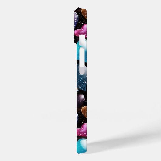 Kleurrijke Glittery Hearts Patroon Monogram Case-Mate iPhone Case (Achterkant / Links)