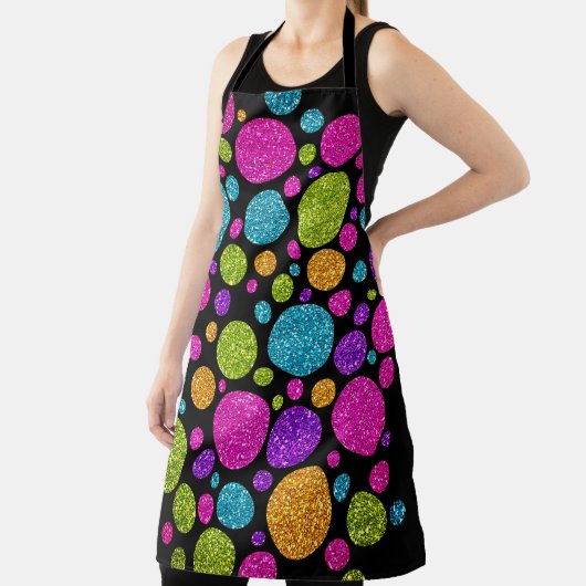 Kleurrijke Glittery Stippen op elke kleur Schort (Insitu)
