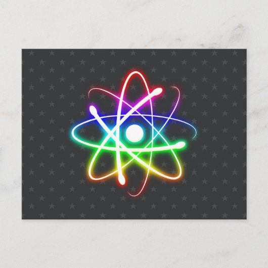 Kleurrijke gloed Atom - Briefkaart van groeten (Voorkant)