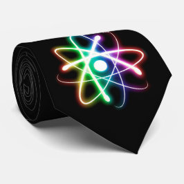 Kleurrijke gloed atoomenergie | Zwart geek cadeaut Stropdas