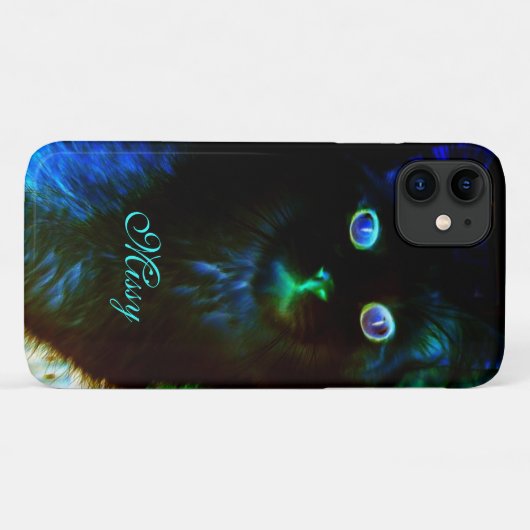 Kleurrijke gloed in de donkere spookachtige kat Case-Mate iPhone case (Achterkant (horizontaal))