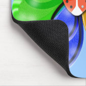 kleurrijke gloeibloem met schattig ladybug-pad muismat (Hoek)