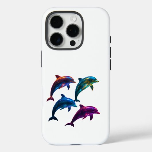 Kleurrijke gloeiende dolfijnen kunst Case-Mate iPhone case (Achterkant)